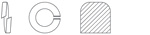 Stainless steel square section spring washer